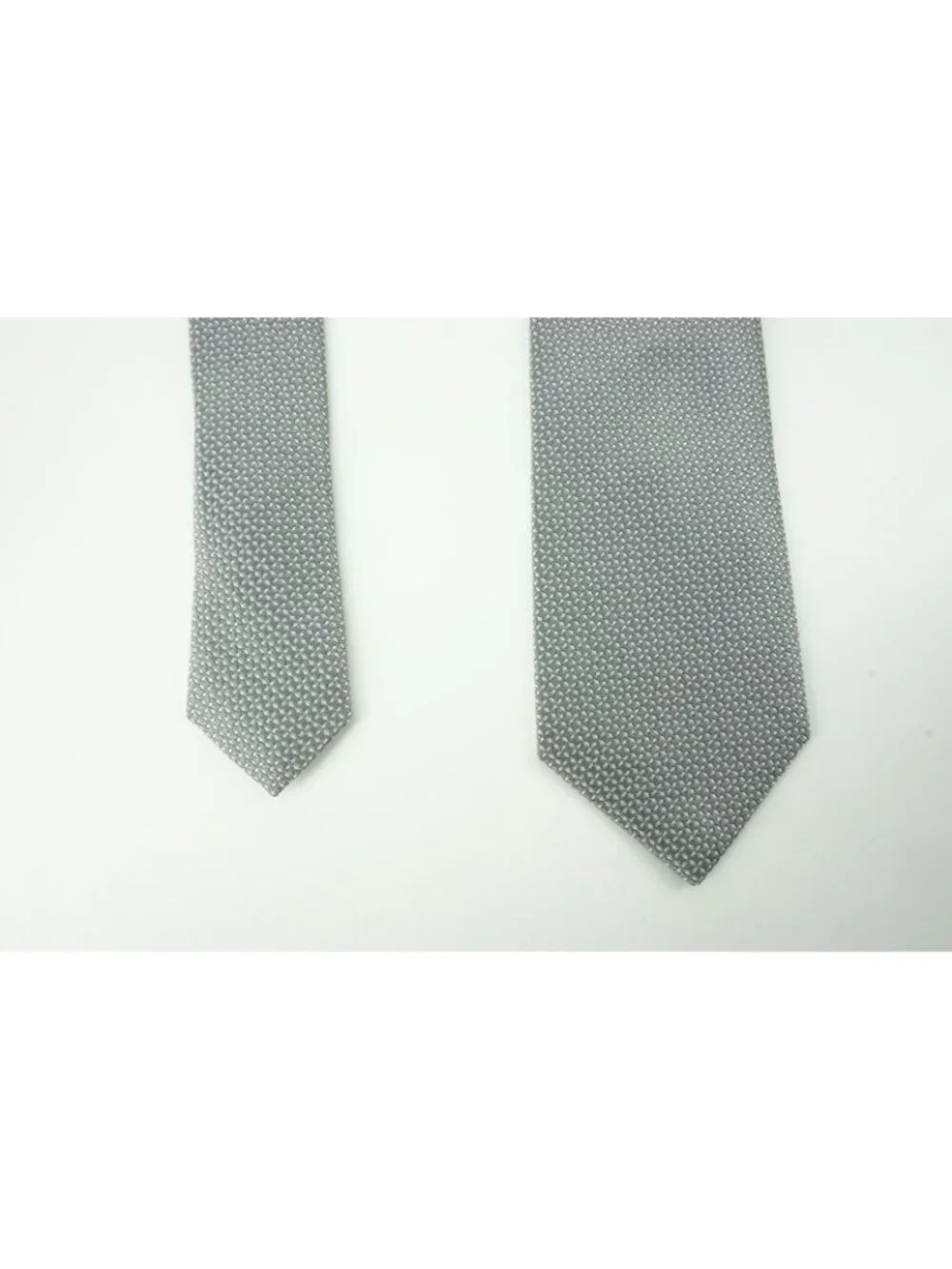 Canali Stainless Steel Ivory Botanical Looking Silk Tie Brand New With Tags